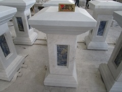Pilar de columna de mármol azul blanco