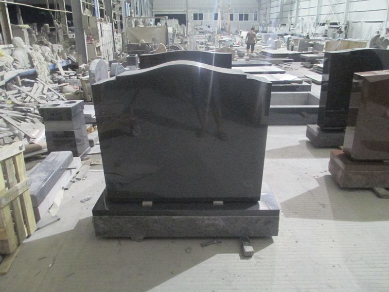 American Absolute Black Granite Headstone