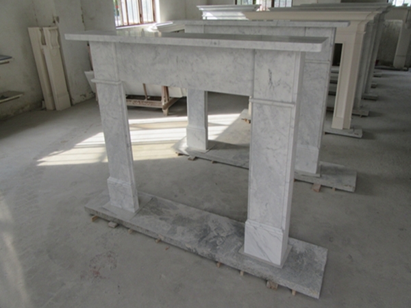 Carrara blanco mármol pulido chimenea decoración del hogar