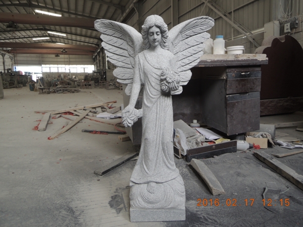 ángel de la guarda estatuas de granito de jardín para tumbas
