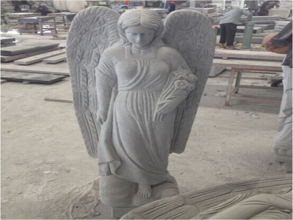 ángel de la guarda estatuas de granito de jardín para tumbas