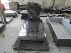 Engraved Himalayan Blue Granite French Style Monuments