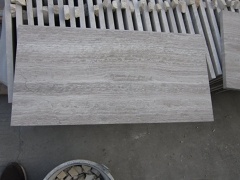 White Wood Grain Marble Floor Kitchen Tile