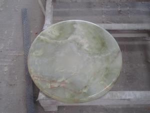 Tapas redondas de piedra de la encimera de cocina del mármol del Onyx verde