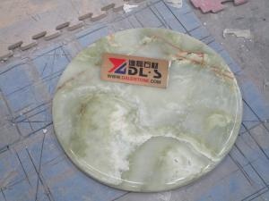 Tapas redondas de piedra de la encimera de cocina del mármol del Onyx verde