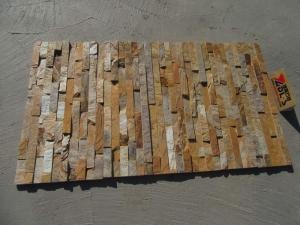 Tejas de la pared de la pizarra de madera de oro natural de la fractura de la ostra