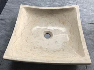 Beige Marble Toilet Toilet Basin Single Sink Design