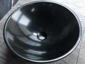 Lavabo de lavado redondo de granito negro Huanan