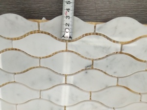 Forma de jarrón de mármol blanco azulejo mosaico de Carrara