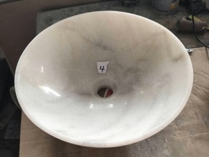 Dimensiones estándar del fregadero redondo de mármol blanco de Guangxi