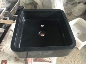Lavabo del inodoro del fregadero de cocina del granito negro de Huanan