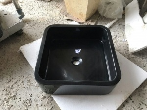 Lavabo del inodoro del fregadero de cocina del granito negro de Huanan