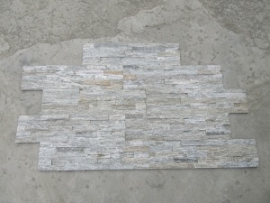 Chapa de madera de pared de piedra de cultura de cuarcita blanca