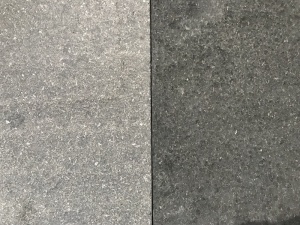 Nuevas baldosas de granito negro G684 flameadas y cepilladas