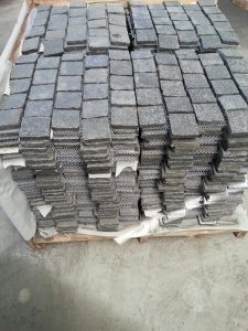 China G684 granito de malla de adoquines con respaldo